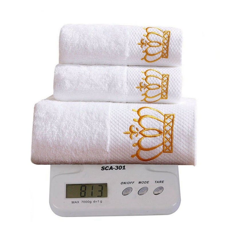 Sunshinejing Premium 100% Cotton Bath Towel Set;1 Bath Towels,1 Hand Towel & 1 Washcloth,Luxury Bathroom Super Soft and Highly Absorbent,Hotel & Spa Quality - Image 2